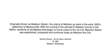 "Madison the City" (Madison, MS) back of card