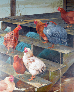 "Chickens" acrylic 24" x 30"