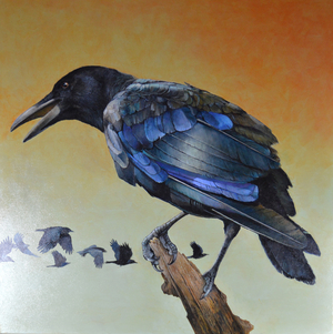 Crow acrylic 36 x 36 gallery wrap